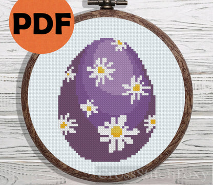 Violet Easter Egg cross stitch pattern