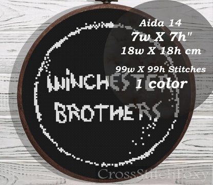 Winchester Brothers Supernatural cross stitch pattern