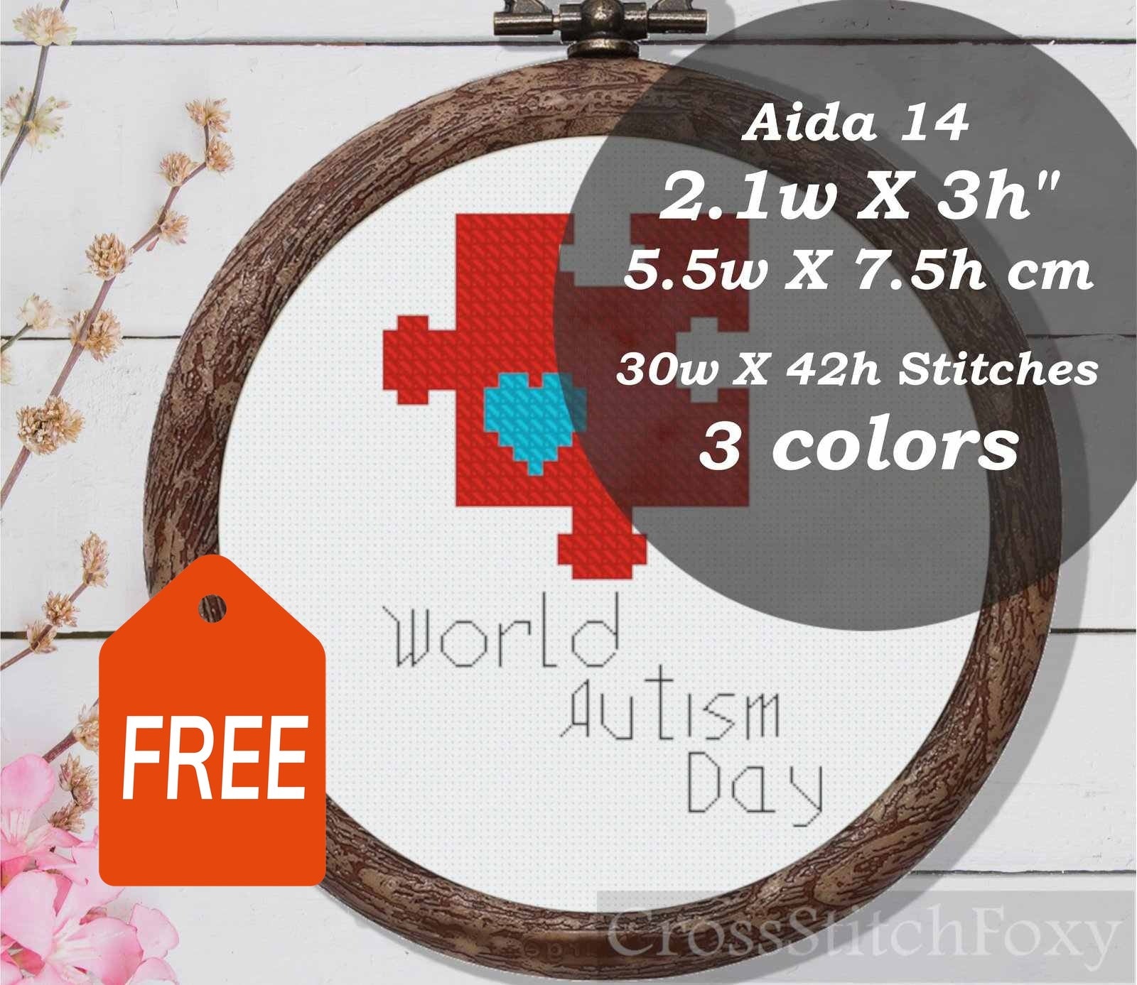 World Autism Day Cross Stitch Pattern FREE
