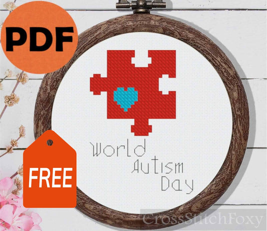 World Autism Day Cross Stitch Pattern FREE