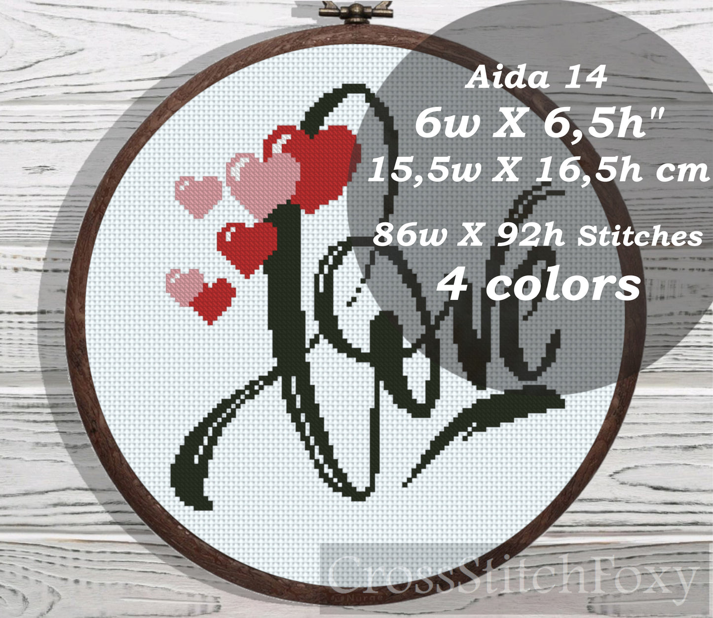 Love cross stitch pattern